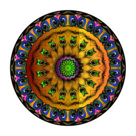 圆形炫酷抽象分形印花