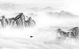 高档 中式灰色山水 TiF分层