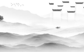 现代 中式灰色山水 TiF分层