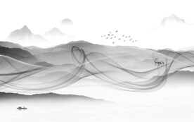 高档 新款灰色山水 TiF分层