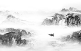 中式 灰色高清山水 TiF分层