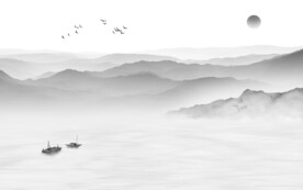 高雅 灰色高清山水 TiF分层