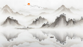 中式写意山水画