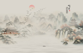 水墨江南山水画