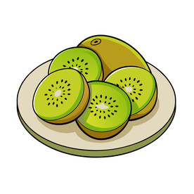 矢量水果新鲜简约猕猴桃