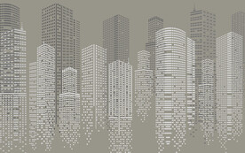 北欧简约高楼大厦城市几何背景墙