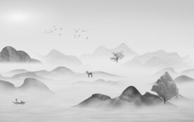 新款 中式灰色山水 TiF分层