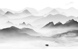 简约 中式灰色山水 TiF分层