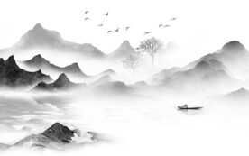 人气 高雅灰色山水 TiF分层