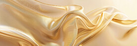 3d金色抽象波浪绸缎布纹背景