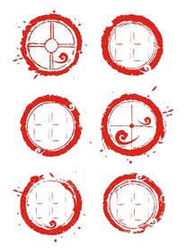 中国风红色印章边框中式文字框