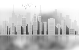 现代艺术城市建筑背景墙