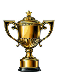 手绘奖杯卡通矢量线条轮廓CDR