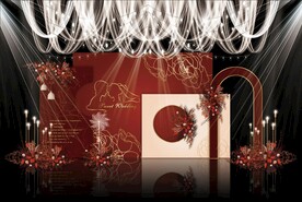 红色系婚礼背景