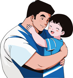 简约扁平化可爱父亲节插画素材