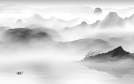 爆款 清晰中式山水 TIF分层