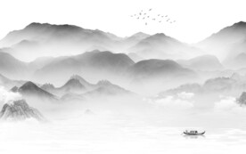 高端 清晰中式山水 TIF分层