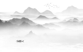 高档 清晰中式山水 TIF分层