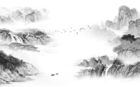 爆款 人气中式山水 TIF分层