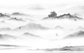 新品 大气灰色山水 TIF分层