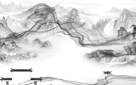 爆款 高档灰色山水 TiF分层