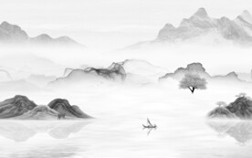 高档 高雅灰色山水 TiF分层