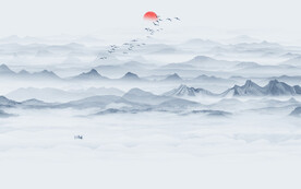 新中式水墨山水画