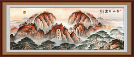 五岳独尊泰山日出国画