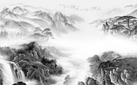 新传 新款灰山水画 TIf分层