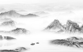 简约 新款灰山水画 TIf分层