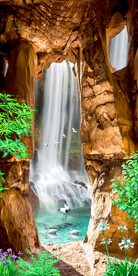 瀑布风景3d玄关