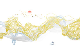 现代简约抽象金色线条