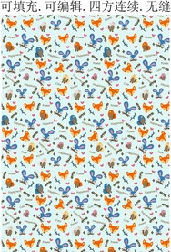 童趣动物图案  卡通印花图案