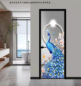 高清分层透明底平开门打印图