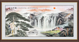 黄山迎客松国画