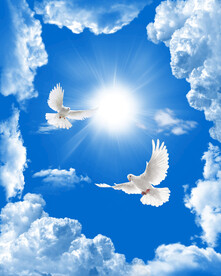 蓝天白云天顶壁画