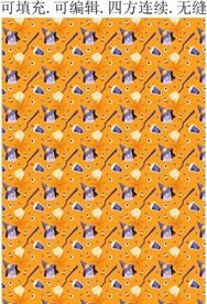 万圣节卡通图案  魔法女巫