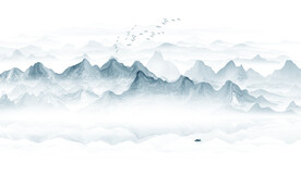 抽象水墨山水画