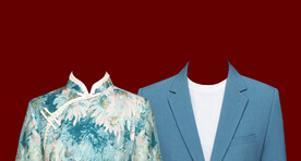 中式结婚登记照服装素材