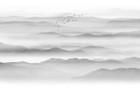 中式意境水墨山水画