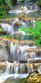 风景画小溪流水生财瀑布玄关