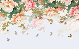 花开富贵牡丹中式电视背景墙