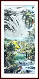 中堂山水画风景