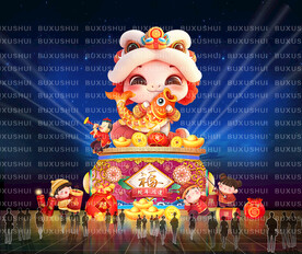 2025蛇年卡通灯组