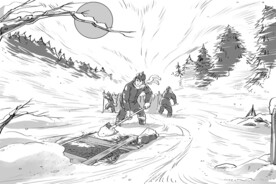 插画风雪风景
