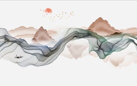 新中式意境工笔背景装饰画