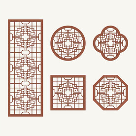 中式花纹 窗花格 镂空隔断