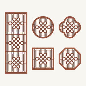 中式花纹 窗花格 镂空隔断