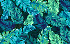 北欧热带植物龟背叶子背景墙