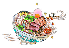 桂林米粉插画